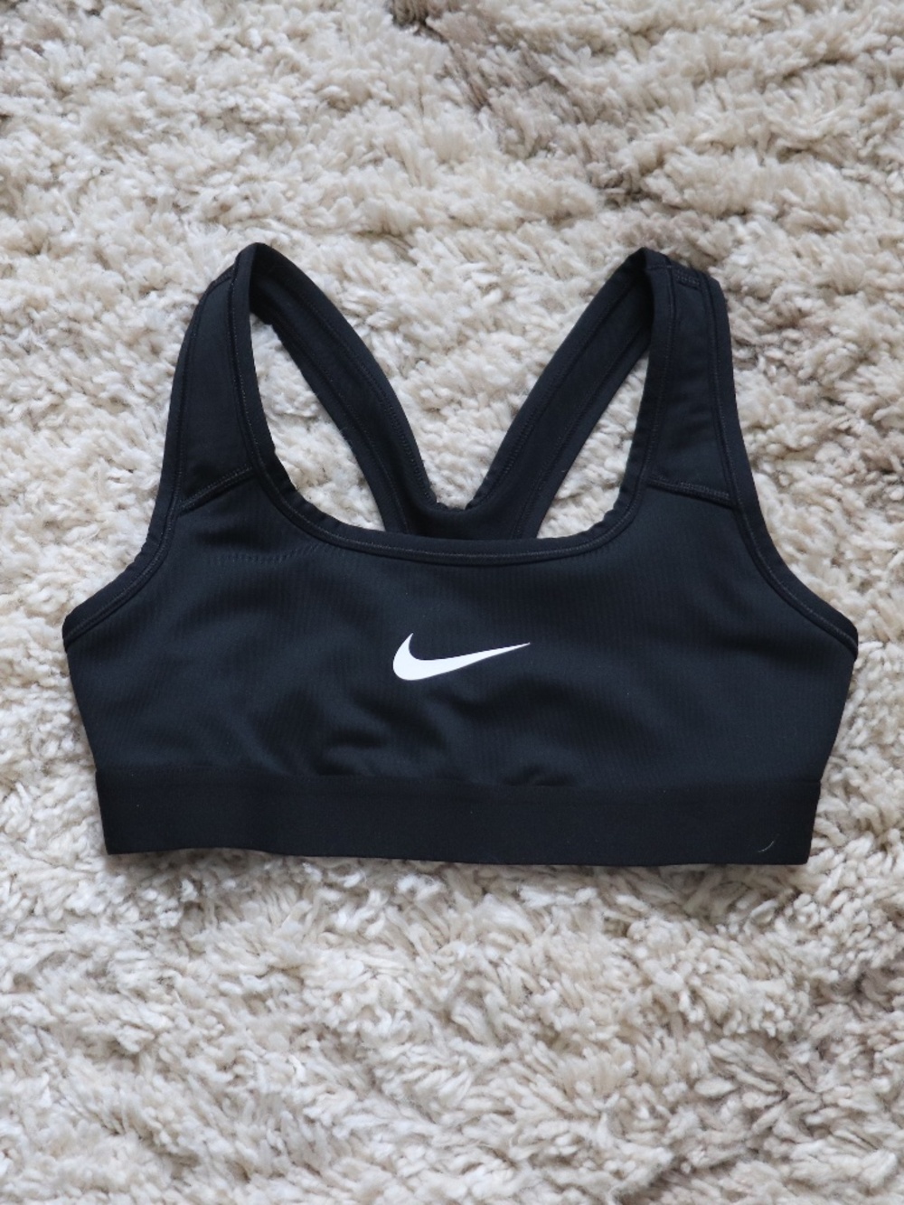 Nike Big Kids' (Girls') Sports Bra Racer Back Color Black Size Small